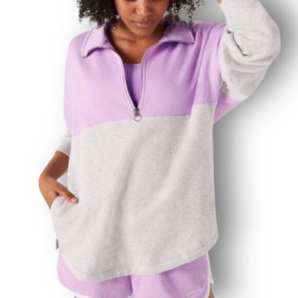 Victorias Secret Varsity Half Zip Pullover Lilac Gray Size XS - Picture 13 of 14